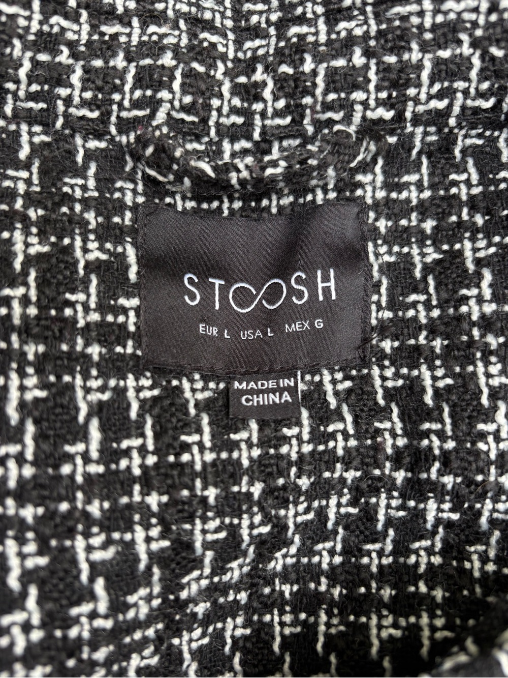 Stoosh Black and White Tweed Shacket - Picture 2 of 6